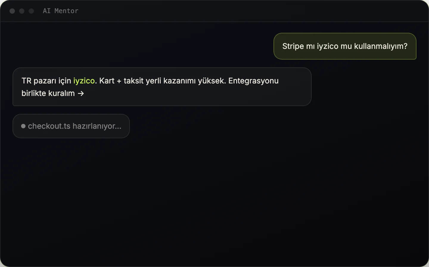 Yorumdan DM kaynak teslimi panel önizlemesi